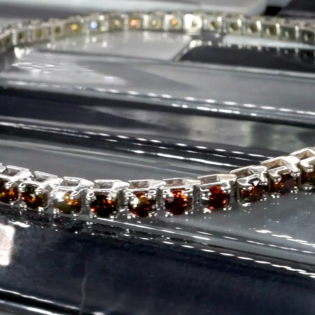 14kt White Gold Tennis Bracelet with VS Gradient Colored Diamonds