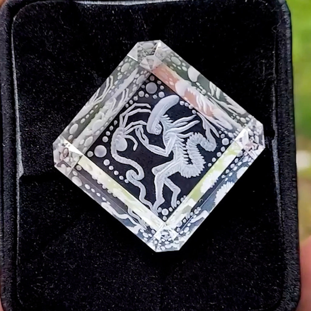 30+ ct Hand Carved Clear Quartz