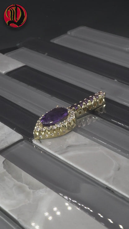 18kt Yellow Gold Amethyst Pendant